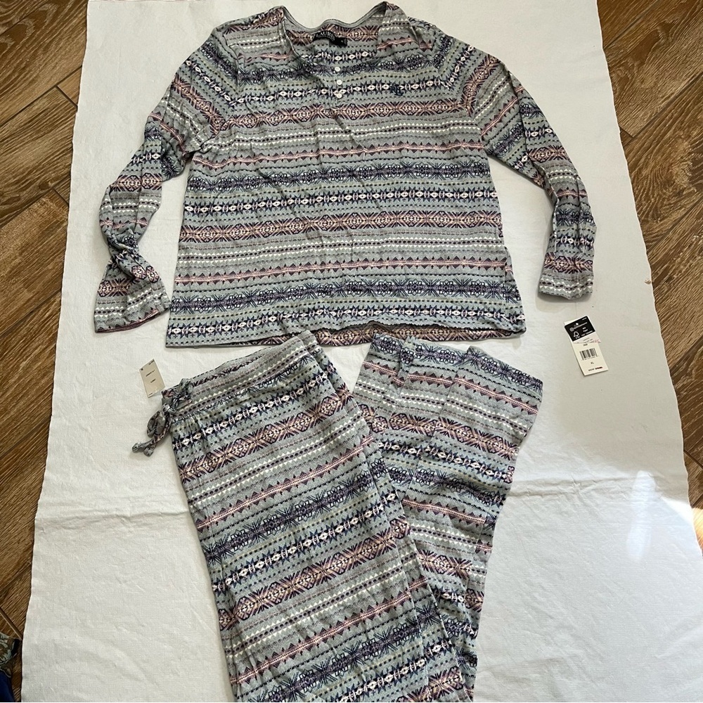 Lauren Ralph Lauren Pajama Pants Long Sleeve Set NWT